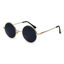 Load image into Gallery viewer, Retro Classic Vintage Round Polarized Sunglasses Men Brand Designer Sun Glasses Women Metal Frame Black lens Eyewear Driving