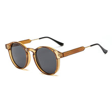 Load image into Gallery viewer, OEC CPO Male Classic Round Sunglasses Men Retro Grey Frame SunGlasses Women Brand Design Gold Alloy Leg Unisex UV400  O130