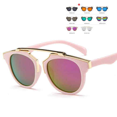 2019 Fashion Brand Kids Sunglasses Anti-uv Baby Sun-shading Eyeglasses Girl Boy Classic Retro Cute Matel Pilot Sun Glasses UV400