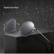 Load image into Gallery viewer, Retro Classic Vintage Round Polarized Sunglasses Men Brand Designer Sun Glasses Women Metal Frame Black lens Eyewear Driving