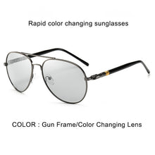 Load image into Gallery viewer, Psacss Classic Pilot Photochromic Sunglasses Men Driving Clear Polarized Lens Sun Glasses Male Vintage Brand Sunglass Oculos UV
